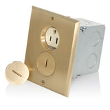 toma corriente doble con tapa y caja 25249 fba leviton