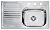 Fregadero sencillo izquierdo 3h 800 x 500 x 140mm acero inox. 201 regga