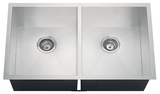 Fregadero doble plateado 32'' x 18'' x 8''/8'' acero inox. 304 regga
