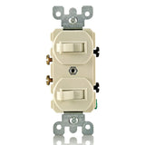 interruptor doble crema ref 5224 2i leviton
