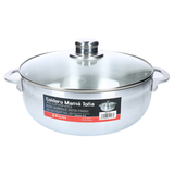 Caldero aluminio tapa ristal 26m