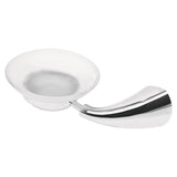 Jabonera de metal con plato de cristal cromada foset aero..