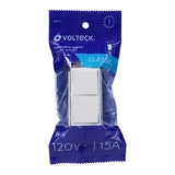 Interruptor doble blanco sn tapa lnea classc volteck