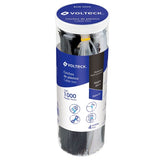 Frasco de abrazaderas plasticas (tairras) negro y blanco 1000 piezas volteck+