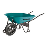 Carretilla 5ft3 mangos de hierro y goma reforzada verde truper