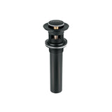 Boquilla de laton 1-1/4 con push y reosadero negro foset