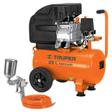 @combo de compresor de aire lubricado de 25l,3hp truper