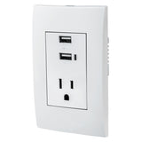 Tomacorriene + modulo con 2 pueros usb blanco oslo voleck