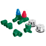 Kit de instalacion de regadera de ppr (2 codos de 90° de 1/2" , 1 tee sencilla de 1/2", 2 llaves co