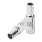 Cubo meanio 7/16" entrada 1/2" estriado largo truper..