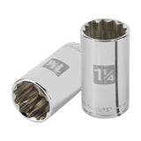 Cubo meanio 1 1/4" entrada 1/2" estriado largo truper..