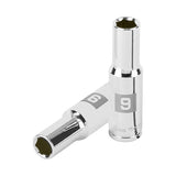 Cubo meanio 9mm entrada 3/8'' hexagonal largo truper..