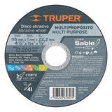 Disco e corte 4-1/2" x 1mm para multimaterial centro plano abrasivo truper