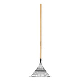Escoba d mtal rcta 18 dints mango d madra 48" trupr..