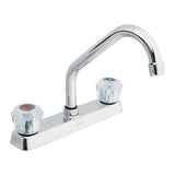 Mezcladora de fregadero 8" cuello corto puños acrilicos de laton foset basic