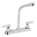 Mezcladora de fregadero 8" cuello tipo cobra puños palanca tipo cono de laton foset basic