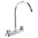 Mezcladora de fregadero 8" cuello curvo puño hexagonal de laton foset basic