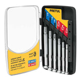 Juego de 6 destornilladores de oyero mango metalico pretul