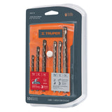 Juego de 6 barrenas mixtas hss para concreto y metal truper..