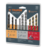 Juego de 9 barrenas para concreto y madera truper..