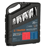 @juego de 20 llaves combinadas medidas mixtas truper