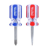 Juego de 2 destornilladores estria y plano 1/4" x 1 1/2" tipo trompo mango plastico pretul..