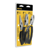 Juego de 3 pinzas mixtas 6" pretul..