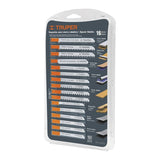 Juego de 16 segutas para caladora tipo "u" multiuso truper..