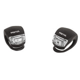 Juego de 2 linternas led de silicon delantera y trasera para bicicleta pretul..