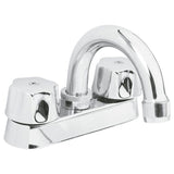 Mezcladora de lavaanos 4" cuello curvo puños hexagonales vuelta copleta de laton foset basic