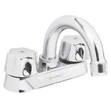 Mezcladora de lavaanos 4" cuello curvo puños hexagonales 1/4 vuelta de laton foset basic