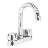 Mezcladora de lavaanos 4" cuello tipo bar puños hexagonales 1/4 vuelta de laton foset basic