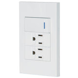 Interruptor + tomacorrente doble blanco lnea española volteck