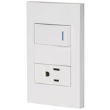 Interruptor + tomacorrente 23mm blanco lnea española volteck