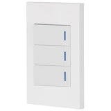Interruptor doble + 1 de 3 vas blanco lnea española volteck