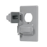 Tapa gris para omacorriene doble de inerperie linea esandar voleck