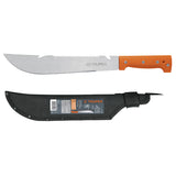 Machete 12" tipo rabo ango naranja en funda truper..