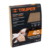 LIJA PARA MADERA GRANO 40 AMARILLA TRUPER