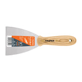 espatula de metal flexible mango de madera