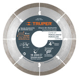 Disco e iamante 4'' x 1.3mm para porcelanato truper