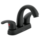 mezcladora de lavamanos cuello curvo palanca de laton