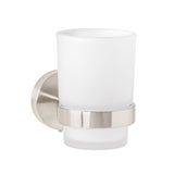 Portavaso cepillero satín con vaso de vidrio