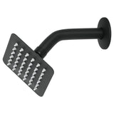 Regadera cuadrada 4", acero inox, con brazo, negro