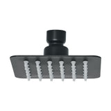 Regadera cuadrada 4", acero inox, sin brazo, negro