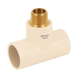 Tee reducida de cpvc c/rosca exerior de insero mealico de 1"x1"x1/2"