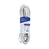 Extensión doméstica aterrizada con clavija plana