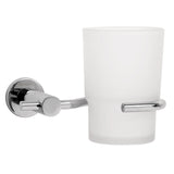 PORTAVASO PARA CEPILLOS CROMADO CON VASO DE ACERO INOXIDABLE FOSET ELEMENT