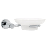 Jabonera de metal con plato de cristal cromada foset element..