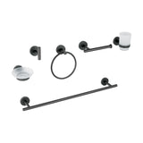 Juego de 6 accesorios para baño acabado negro mate