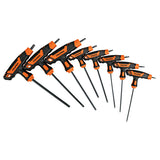 Juego de 7 llaves torx largas desde t9 hasta t40 mango tipo "t" truper expert..